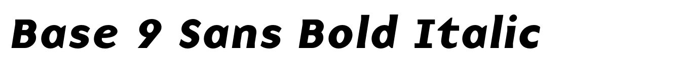 Base 9 Sans Bold Italic